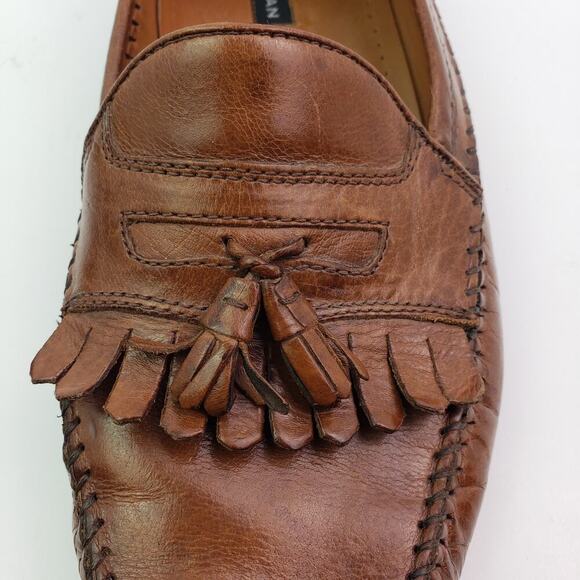Bostonian Mens Size 11 Brown Leather Slip On Formal Tassel Loafer Shoes main image 10